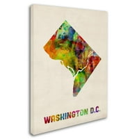 Zaštitni znak likovna umjetnost Washington D.C. Map platno zidna umjetnost Michaela Tompsetta