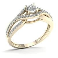 13-karatni dijamantni zaručnički prsten od 10-karatnog žutog zlata zaobilazi zaručnički prsten