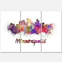 Dizajnerska umjetnost Minneapolis Obzor Gradski pejzaž s više ploča, metalni zidni