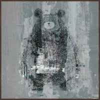Zbunjenost medvjeda Floater uokviren tisak slikanja na platnu