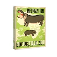 Wynwood Studio životinje zidne umjetničke platnene otiske 'Brookfield Zoo Hippos' Zoo i divlje životinje - zelena,
