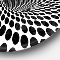 DesignArt 'valovi i krugovi crni n' bijeli 'apstraktni krug metal zidna umjetnost