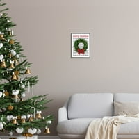 Vijenac za veselu božićnu pjesmu grafička umjetnost u crnom okviru zidni tisak, dizajn s natpisima i podstavom