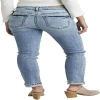 Silver Jeans Co. Ženska Beau Mid Rise Slim nogu traperice, veličine struka 24-34