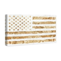 Avenue Runway Avenue Americana i Patriotic Wall Art Canvas ispisuje 'Posteljina Rocky Freedom' US Flags - Zlato,