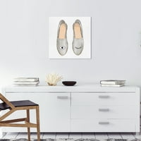 Wynwood Studio platno namignuće papuče moda i glam cipele zidno umjetničko platno print siva svijetlo siva 20x20