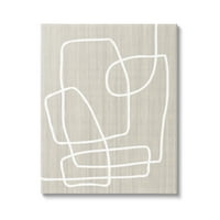 Stupell Industries Suvremeni bijeli linijski oblik minimalnog dizajna zrna platno zidna umjetnost, 30, dizajn by