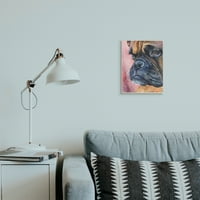 Stupell Industries zamišljeni bokser za pse kućne ljubimce Portret smeđe ružičaste zidne ploče, 15, dizajn George