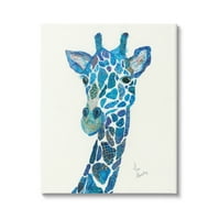 Stupell Industries Blue Giraffe raznovrsni asortiman kolaža Slikanje životinjskih slika grafička umjetnička galerija