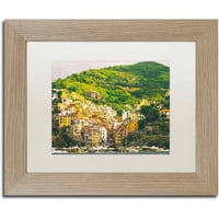 Zaštitni znak likovna umjetnost 'Cinque Terre 2' platno umjetnost Ariane Moshayedi, bijela mat, okvir breze