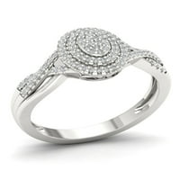 1 4CT TDW Diamond S sterling srebrni prsten klastera