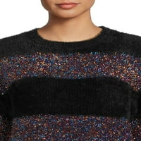 Ženski pulover s metalnom prugom s dugim rukavima u veličinama od 3 inča