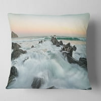 Izjentalitet izlazak sunca u zaljevu Biscay - Moderni jastuk za bacanje plaže - 18x18