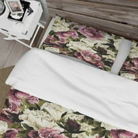 DesignArt 'Cvjetni pokrivač ružičastog i bijelog cvjeta
