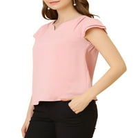 Jedinstvene ponude ženskog v vrata ležerne čvrste kapice bluze kratke rukave