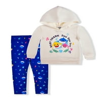 Baby Shark Baby Girl & Toddler Girl Fleece Pulover s kapuljačom s kapuljačom i gamašama, set odjeće