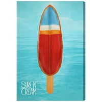 Nautička i obalna zidna umjetnička avenija Umjetnička platna ispisuje 'Surf n' Cream 'nautički sportovi - plava,