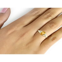Jewelersclub Citrine prsten nakit za rođenje - 1. Karat Citrine 14K Zlatni nakit od srebrnog prstena s bijelim dijamantnim