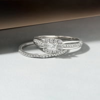 14-karatni carski bijeli zlatni vjenčani set od 5 8 - karatnih dijamanata u obliku dijamanta u obliku dijamanta