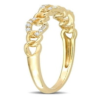 Dijamantni naglasak 10KT Mini Link prsten od žutog zlata