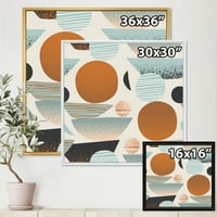 DesignArt 'retro oblici sa apstraktnim mjesecima i suncem i' moderno uokvireni platno zidni umjetnički tisak