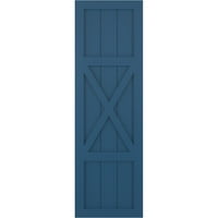 Ekena Millwork 15 W 47 H True Fit Pvc Center X-Board Farmhouse Fiksna montaža, SOJOURN BLUE
