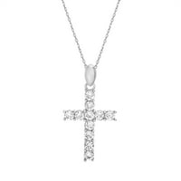 Lesa Michele Facetted Crystal Cross kabel ogrlica u rodijskom planu od sterlinga napravljenog sa Swarovski kristalima