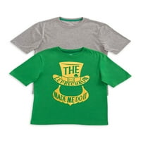 Wonder Nation Boys Boys Saint Patrick's Day Graphic Majice s kratkim rukavima veličine 4- & Husky
