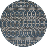Dobro tkana Medusa Nord Plemenska marokanska siva 3'11 okrugli zatvoreni vanjski prostirki za ravni tkani