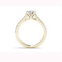 Carat T.W. Dijamantni poluzakoni klasični zaručnički prsten od 14KT žutog zlata