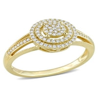 Miabella Ženska karat T.W. Dijamantni 10kt žuti zlatni klaster halo split split runk prsten