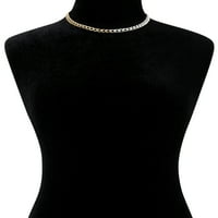 Ženska dvobojna ogrlica od pozlaćenog i finog posrebrenog mesinga. Produžni kabel 18 + 2