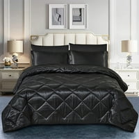 Svileni satenski krevet u vrećici kombinira se s plahtama, kraljicom, crnom