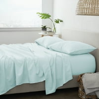 Plemenita posteljina set kreveta od čvrstog mikrovlakana, aqua, kraljica