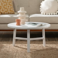 Jaz kod kuće u sredini stoljeća Moderna jednostavna noga okrugli stolić za kavu, bijela