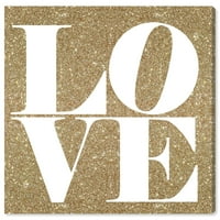 Wynwood Studio tipografija i citati zidne umjetničke platnene otiske 'Build on Love Glitter' Ljubavni citati i izreke