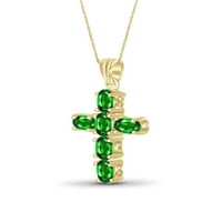 Jewelersclub srebrna lančana ogrlica za žene - 14k zlatna srebrna ogrlica s pjenušavom originalnom 1. CTW Green