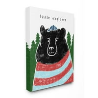 Stupell Industries Little Explorer Dječji crni medvjed Crayon Sketch Canvas zidni umjetnički dizajn Daphne Polselli,