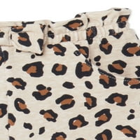 Kratke hlače za djevojčice s leopard printom u papirnatoj vrećici u struku, veličine 0,3-24 m