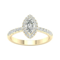 Imperial CT TDW Marquise Diamond Halo zaručnički prsten u 10k žutom zlatu