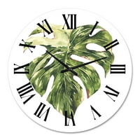 DesignArt 'tropsko zeleno lišće u ljetnim vremenima iii' tropski zidni sat