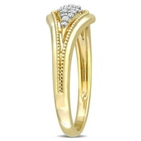 Miabella Ženska karat T.W. Dijamantni 10KT žuto zlato podijeljeni prsten od klastera