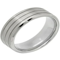 Muški titanij multi-finish urezani vjenčani bend-muški prsten