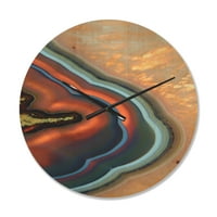 DesignArt 'Fraktalna mineralna tekstura' Moderni drveni zidni sat