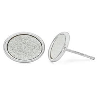 Sterling Silver Glitter Paper Circle Stud Stuphings