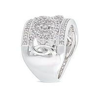 Carat T.W. Dijamantni 10KT bijelo zlato otvoreni prsten kruga