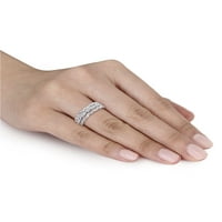 3-dijelni set prstenova od bijelog safira i filigrana od srebra
