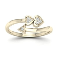 1 20CT TDW Diamond 10k Žuta zlatna srca i prsten sa strelicama