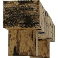 Ekena Millwork 8 H 12 D 48 W Pecky Cypress Fau Wood Kamin Mantel Kit W Alamo Corbels, prirodni zlatni hrast