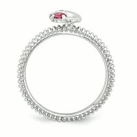 Prsten od dupina od srebra s ružičastim turmalinom i dijamantom